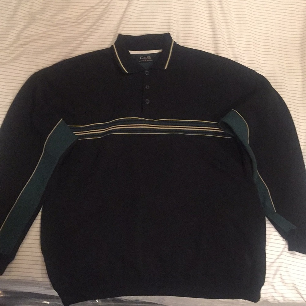 C&B Sport collared sweater w/front pockets